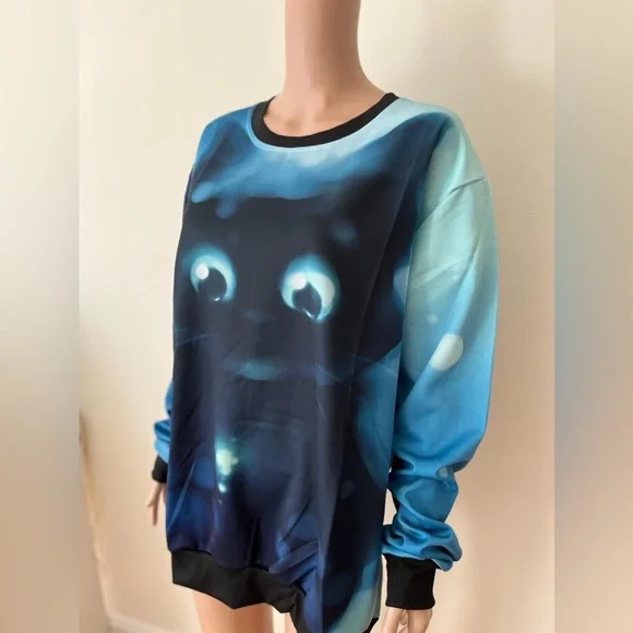 Brand new unisex 3D print pullover sweater fashion long sleeved shirt top size L - Picture 2 of 7